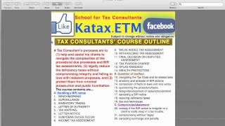 TAX CONSULTANTS COURSE OUTLINE [upl. by Latreece293]