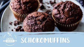 Schokomuffins – saftig amp schnell  Einfach Backen [upl. by Janek733]