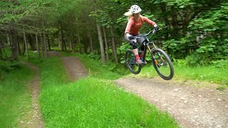 JUMPS amp DROPS AT GLENTRESS MTB BIKEPARK NEAR PEEBLES SCOTLAND [upl. by Kamerman568]