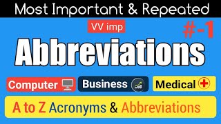 Abbreviations Abbreviations for Competitive Exams Commonly used Abbreviations amp Acronyms [upl. by Maudie]