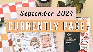 September 2024 Currently Page Plan With Me  Classic Happy Planner  New Desert Rose Sticker Book [upl. by Ivey]