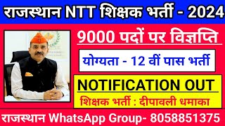 राजस्थान NTT शिक्षक भर्ती  2024  Rajasthan NTT Teacher Recruitment – 2024 [upl. by Des906]