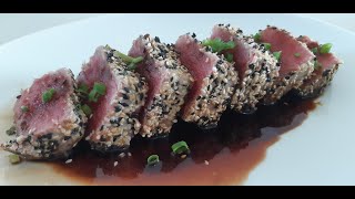 Atum Com Crosta de Gergelim e Molho Teriyaki  Aula Completa [upl. by Vudimir]