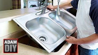 How to Replace amp Install a Kitchen Sink  CastIron to StainlessSteel [upl. by Meagan]