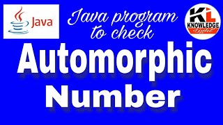 How To Check Whether A Number Is Automorphic Or Not In Java bluej [upl. by Ackerley885]