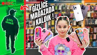 TELEFON KILIFI MAĞAZASINDA GECE GİZLİCE KALDIK  HER YERİ KURCALADIK  YAKALANDIK [upl. by Atsirt181]