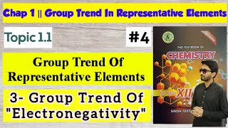 Electronegativity Group Trend  Chap 1 Group Trend Of Representative Elements  Class 11 Chemistry [upl. by Cynera]