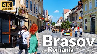 4k Walking Tour of Brasov Romania Ultra HD 60fps  Summer Walk in City Center [upl. by Skvorak546]