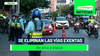 Se eliminan las vías exentas de pico y placa  Teleantioquia Noticias [upl. by Thadeus]