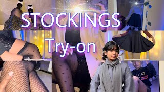 STOCKINGS 🔥 TryOn Styling  Pantyhose tights [upl. by Ahdar]