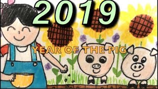 Year of the PIG 2019 lucky numbers amp colors for kids [upl. by Enymzaj]