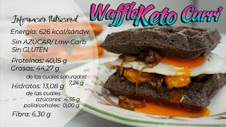 Keto Gofres Waffle proteicos con Pollo al Curri Curry sin harinas sin gluten y apto para diabéticos [upl. by Hanfurd]