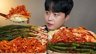 아내표 집밥🍚 갓담근 파김치 겉절이 땡초김치 무생채 간장계란밥 요리 먹방 GREEN ONION KIMCHI amp CHILI KIMCHI ASMR MUKBANG EATING SHOW [upl. by Eremaj]