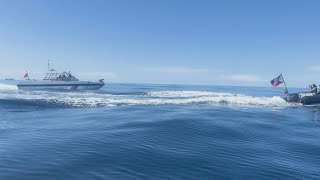 Chinese boats in highseas chase Philippine boat with media  AFP [upl. by Zelde]