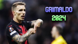 Alejandro Grimaldo 2024 ☄️ Skills and Goals ► LEVERKUSEN [upl. by Eisdnil635]