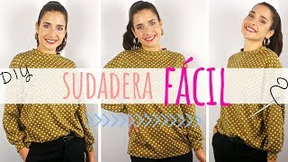 Tutorial SUDADERA oversize muy fácil y sin patrones  DIY de costura [upl. by Kehoe]