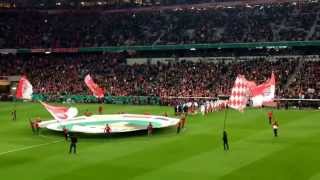 16042014  DFB Pokal FC Bayern vs 1FC Kaiserslautern LIVE 23 Einmarsch der Teams [upl. by Holleran51]