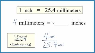 Convert 4 Millimeters to Inches [upl. by High548]