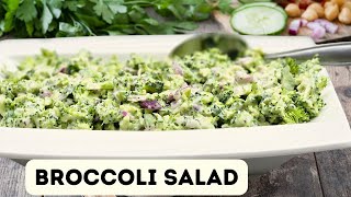 BROCCOLI SALAD with healthy TAHINI SALAD DRESSINGBEST SALAD RECIPE [upl. by Aisul]