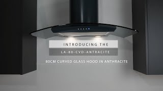 80cm Curved Glass Anthracite Cooker Hood [upl. by Barthelemy]