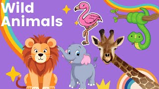 Wild Animals  Learn Wild Animals Names and Animals Videos for Children Kids and Toddlers [upl. by Imeka]