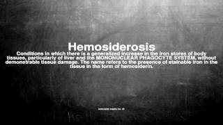 Medical vocabulary What does Hemosiderosis mean [upl. by Nnylyma]