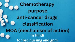 Chemotherapy purpose anti cancer drugs classification MOA [upl. by Adnohsar]