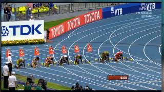 Usain Bolt Moscow 2013 100M Men Heat 7 IAAF World Championship [upl. by Batista706]