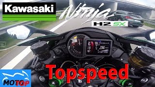 Kawasaki Ninja H2 SX SE 2018  TOPSPEED on Autobahn 299kmh [upl. by Blithe400]