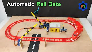 Automatic Railway Gate  Best Science Project  Automatic Railway Gate Control System [upl. by Gunner]