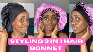 HOW TO MAKE 3 IN 1 HAIR BONNET  DIY [upl. by Riane]