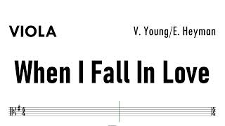 When I Fall In Love Viola Sheet Music Backing Track Partitura [upl. by Trow]