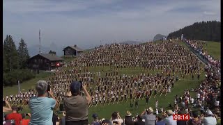 Swiss set world record for largest alphorn ensemble Switzerland 1Sep2024 [upl. by Lustig]