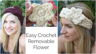 Easy Removable Crochet Flower Tutorial [upl. by Noland970]