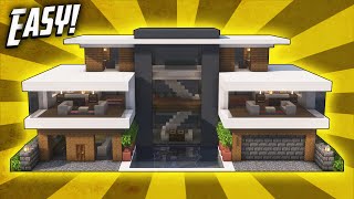 Minecraft How To Build A Modern Mansion House Tutorial 43 [upl. by Nimoynib]