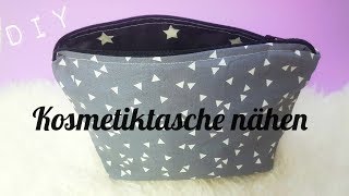 DIY Kosmetiktasche nähen  DIY Kajuete [upl. by Beka]