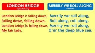 Partner Songs 2 London Bridge and Merrily We Roll Along with instrumental videoke [upl. by Arais]