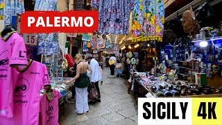 SICILY ITALY 🇮🇹 4K Palermo — La Vucciria [upl. by Nuj]