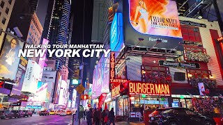 Full Version NEW YORK CITY  Manhattan Winter Season 8th Ave 57th Street 7th Ave amp Times Square [upl. by Bates620]