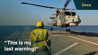 Chilling moment Iranian gunboat heads towards the Royal Navys HMS Duncan  Warship Life At Sea [upl. by Stanfill]