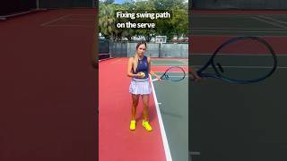 Fixing swingpath on your serve TennisCoach TennisTraining TennisLife TennisTips [upl. by Malorie]