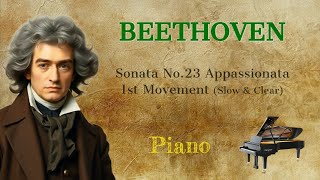 Beethoven Sonata No23 Appassionata 1st Movement Slow and Clear [upl. by Emanuele]