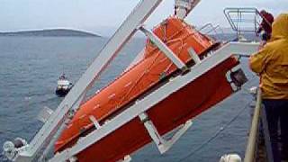 Marinvest vessel MT Maribel Free Fall Lifeboat Launching Test [upl. by Lindblad]