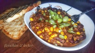 Chili sin Carne Vegan RezeptVegan Chili mit LinsenChili Vegan RecipeVegan Chili with Lentils [upl. by Aramad]