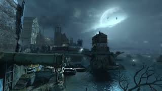 Dishonored Ambience  Clavering Boulevard Rainy Bridge View Under Moonlight  Ambient  1440p  ASMR [upl. by Haman]