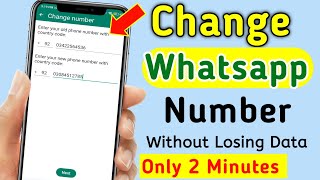 How to Change Whatsapp Number without losing any chats in android  Whatsapp number change kare [upl. by Maiocco]