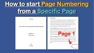 Page numbers starting from a specific page in Word 2021 [upl. by Nahpets]