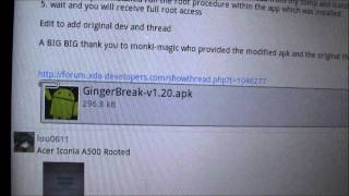 How To Root The Acer Iconia A500 [upl. by Clellan]