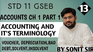 13  voucher bad bebts solvent insolvent  accounting and terminology class11  inhindi [upl. by Lole]