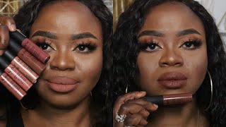 NYX SOFT MATTE LIP CREAM ON DARK SKIN  TOP 5 MUST HAVE  TRY ON 2022 [upl. by Ralyat]